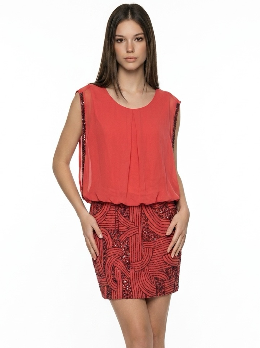 Romeo & Juliet Couture bead blouson dress